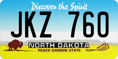 ND license plate JKZ760