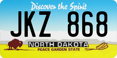 ND license plate JKZ868
