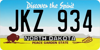 ND license plate JKZ934