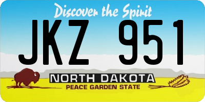 ND license plate JKZ951