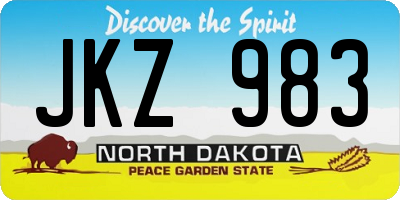 ND license plate JKZ983