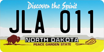 ND license plate JLA011