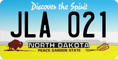 ND license plate JLA021