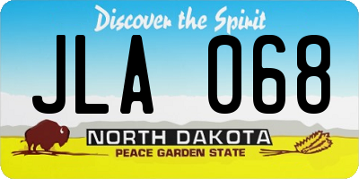 ND license plate JLA068