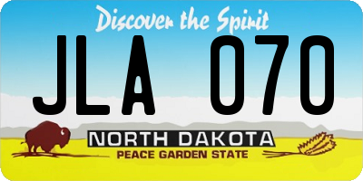 ND license plate JLA070