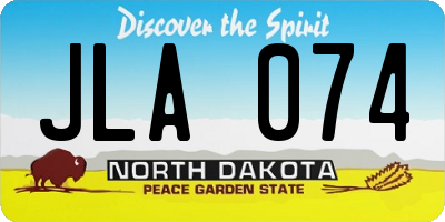 ND license plate JLA074