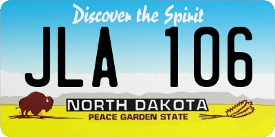 ND license plate JLA106