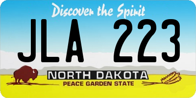 ND license plate JLA223
