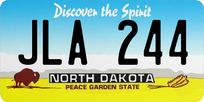 ND license plate JLA244