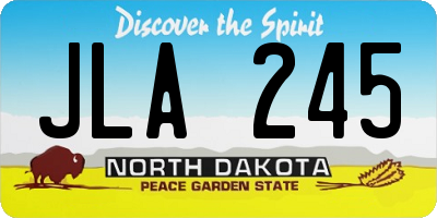 ND license plate JLA245