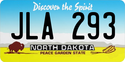 ND license plate JLA293