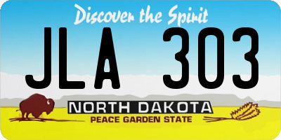 ND license plate JLA303