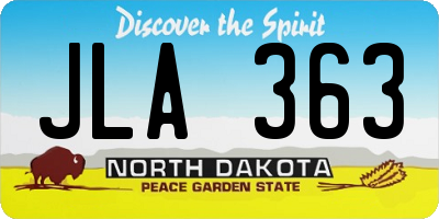 ND license plate JLA363