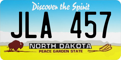 ND license plate JLA457