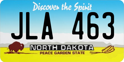 ND license plate JLA463