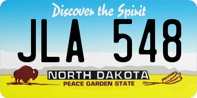ND license plate JLA548