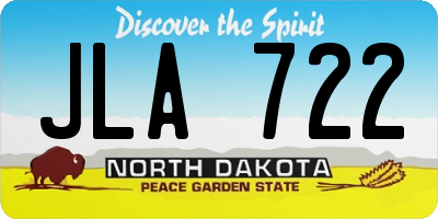 ND license plate JLA722