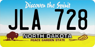 ND license plate JLA728