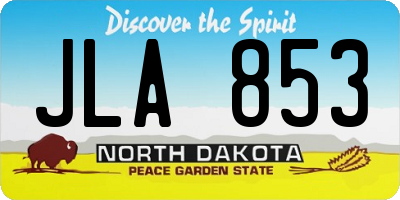 ND license plate JLA853