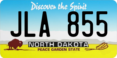 ND license plate JLA855