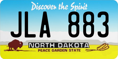 ND license plate JLA883