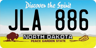 ND license plate JLA886