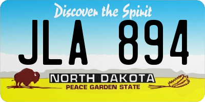 ND license plate JLA894