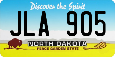 ND license plate JLA905