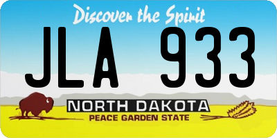 ND license plate JLA933