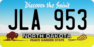 ND license plate JLA953