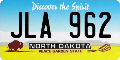 ND license plate JLA962