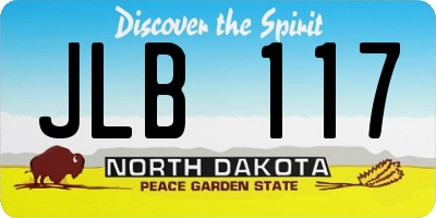 ND license plate JLB117