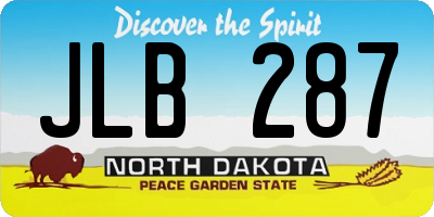 ND license plate JLB287