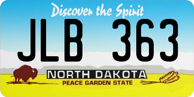 ND license plate JLB363