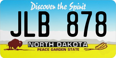 ND license plate JLB878