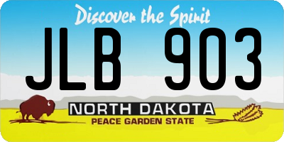 ND license plate JLB903
