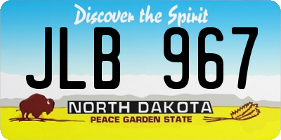 ND license plate JLB967