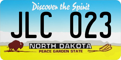 ND license plate JLC023