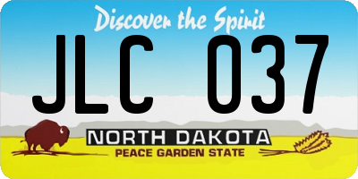 ND license plate JLC037