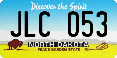 ND license plate JLC053