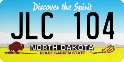 ND license plate JLC104