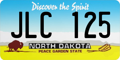 ND license plate JLC125