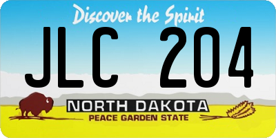 ND license plate JLC204