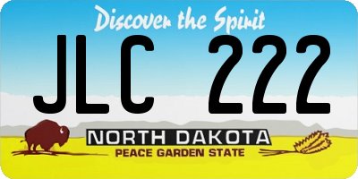 ND license plate JLC222