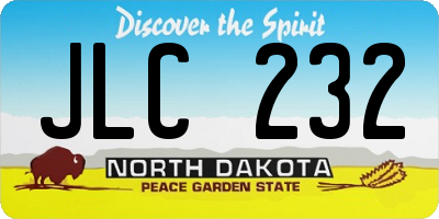 ND license plate JLC232