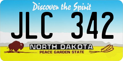 ND license plate JLC342