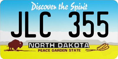 ND license plate JLC355