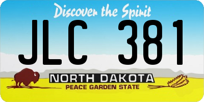 ND license plate JLC381