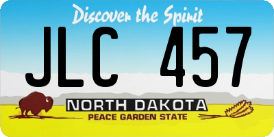 ND license plate JLC457