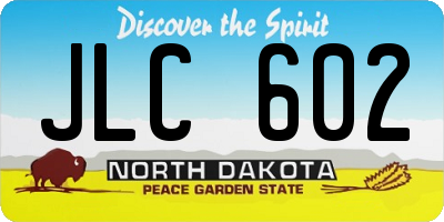 ND license plate JLC602